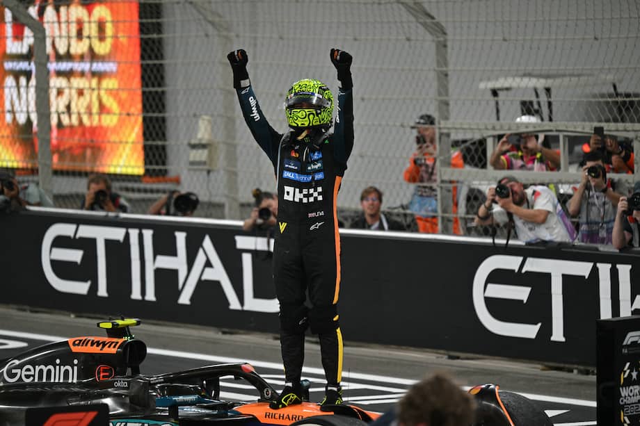 Así celebró Lando Norris su título en el último Gran Premio de la temporada.