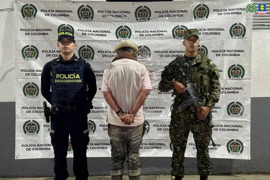 Imagen del procesado al momento de su captura. Es señalado de participar en un homicidio que se presentó 14 de marzo zona rural de Venecia (Cundinamarca).