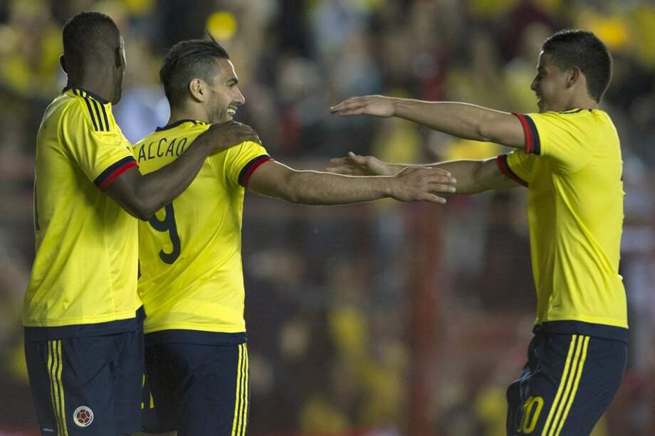 Radamel Falcao celebra el gol que le dio la victoria a Colombia contra Costa Rica. Foto: AFP