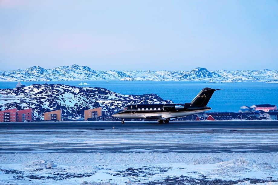 Nuuk (Denmark), 23/01/2026.- The plane carrying Danish Prime Minister Mette Frederiksen arrives in Nuuk, Greenland, 23 January 2026. (Dinamarca, Groenlandia) EFE/EPA/MADS CLAUS RASMUSSEN DENMARK OUT