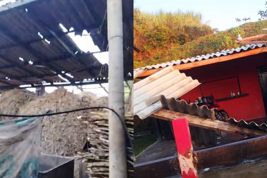 Las ráfagas de viento desprendieron los techos de algunas viviendas en las zonas afectadas del municipio.
