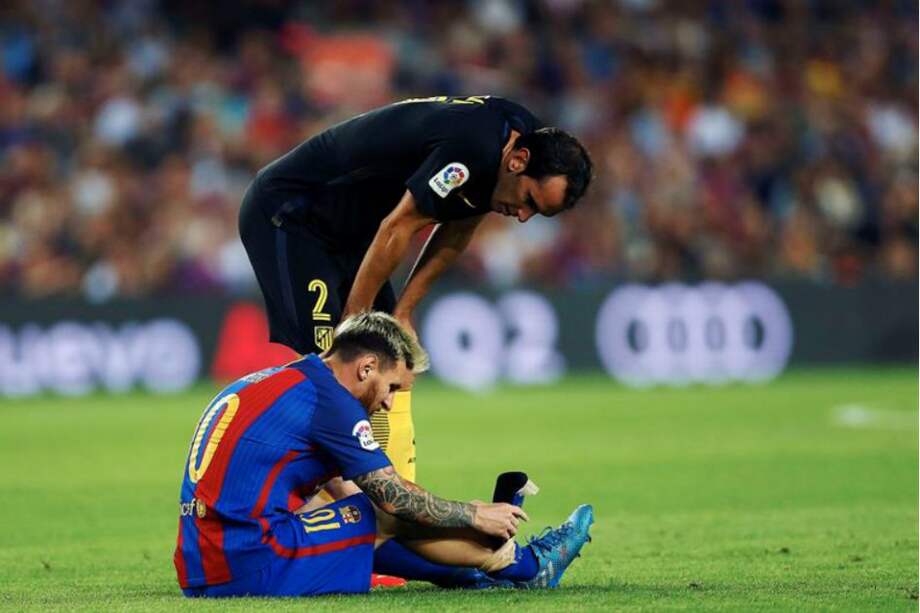 Messi sufrió una lesión el pasado miércoles en un partido ante el Atlético de Madrid. / EFE