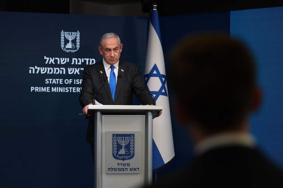 El primer ministro israelí, Benjamin Netanyahu, durante una conferencia de prensa para los medios internacionales en la oficina de prensa del gobierno en Jerusalén, el 4 de septiembre de 2024.