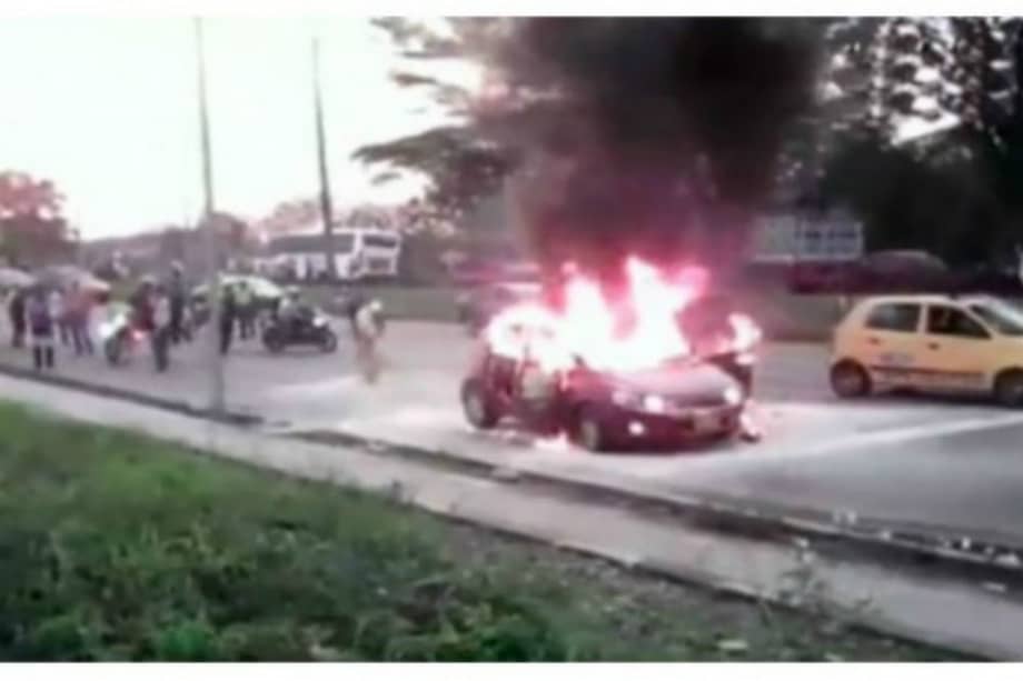 Captura de pantalla del video del incendio. / Captura de pantalla del video del incendio.