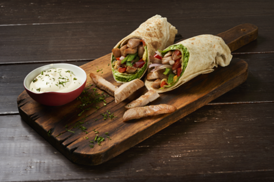 Wraps de fajitas de cerdo.