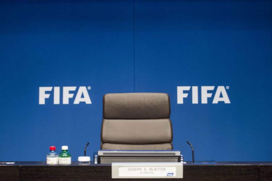 La silla del presidente de la Fifa durante el Comité Ejecutivo. Foto: AFP