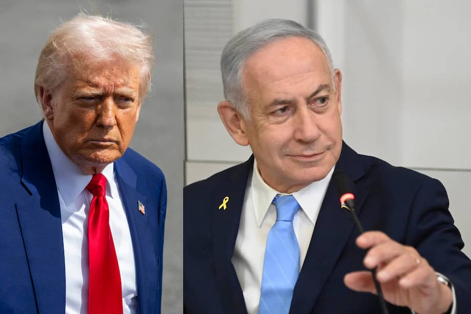 Combo de fotografías de archivo donde aparece el presidente de Estados Unidos, Donald Trump (i), y el primer ministro israelí, Benjamín Netanyahu.
