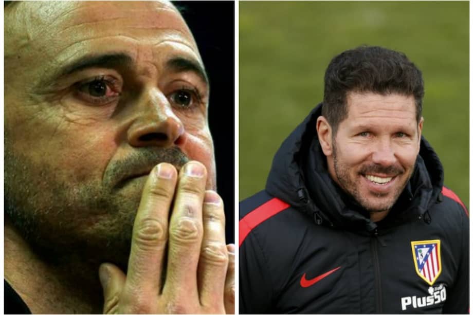 Luis Enrique, entrenador de Barcelona, y Diego Simeone, técnico del Atlético de Madrid. Fotos: EFE