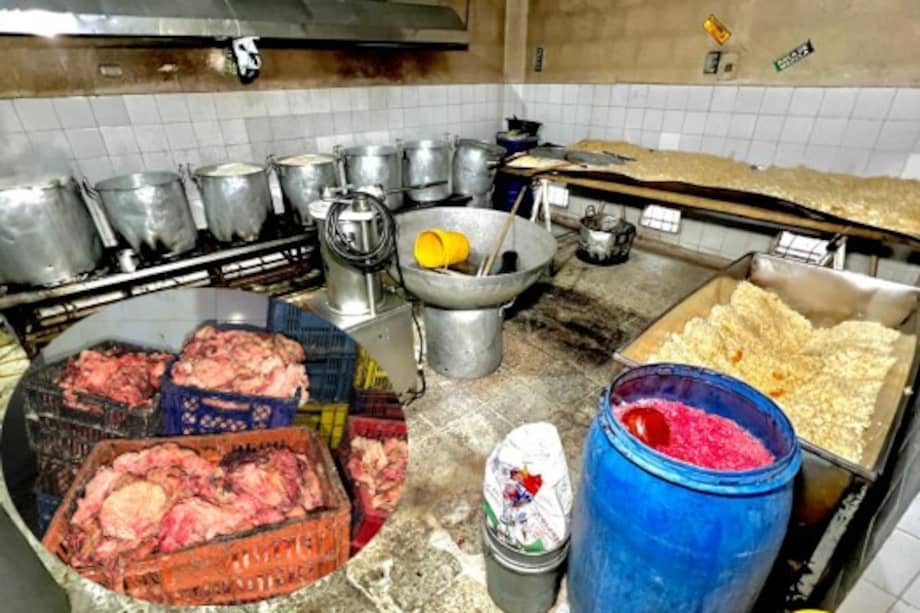 Durante la intervención, las autoridades hallaron 28 canecas con residuos líquidos y lodos en mal estado, así como aproximadamente una tonelada de productos cárnicos en condiciones inadecuadas para el consumo humano, lo que motivó la adopción inmediata de medidas administrativas conforme a la normatividad sanitaria vigente.