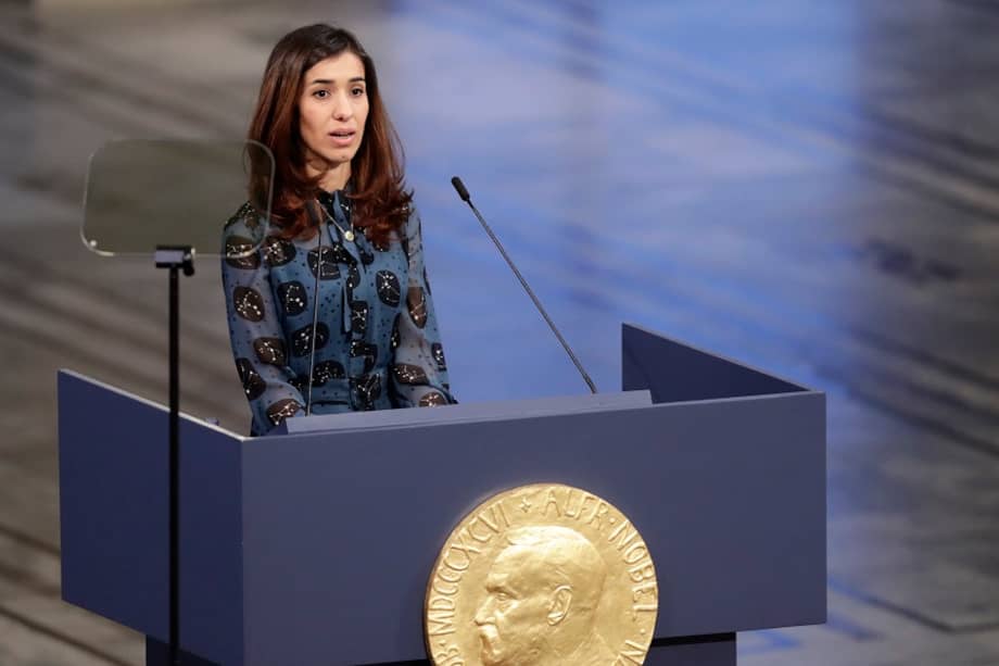 Nadia Murad, ganadora del Premio Nobel de Paz. / AFP