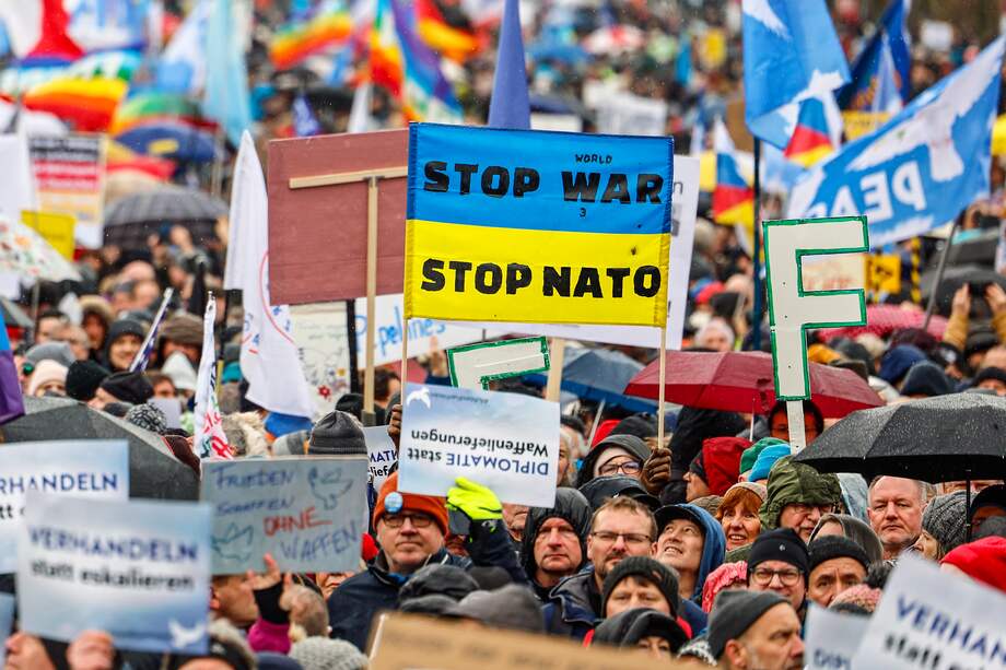 Imagen de archivo de una protesta a favor de la paz en Ucrania.