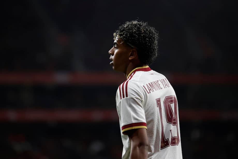 El extremo de la selección española de fútbol Lamine Yamal, durante el partido amistoso entre España y Egipto este martes 31 de marzo de 2026 en el RCDE Stadium de Cornellá-El Prat, Barcelona.