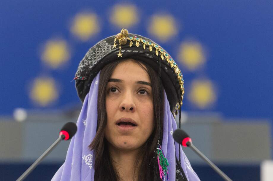 La iraquí Nadia Murad ganó junto con el médico congoleño Denis Mukwege el Nobel de la Paz por "sus esfuerzos para terminar con el uso de la violencia sexual como arma de guerra y en conflictos armados". / EFE