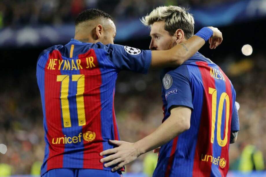 Neymar y Messi compañeros en el Barcelona. / AFP