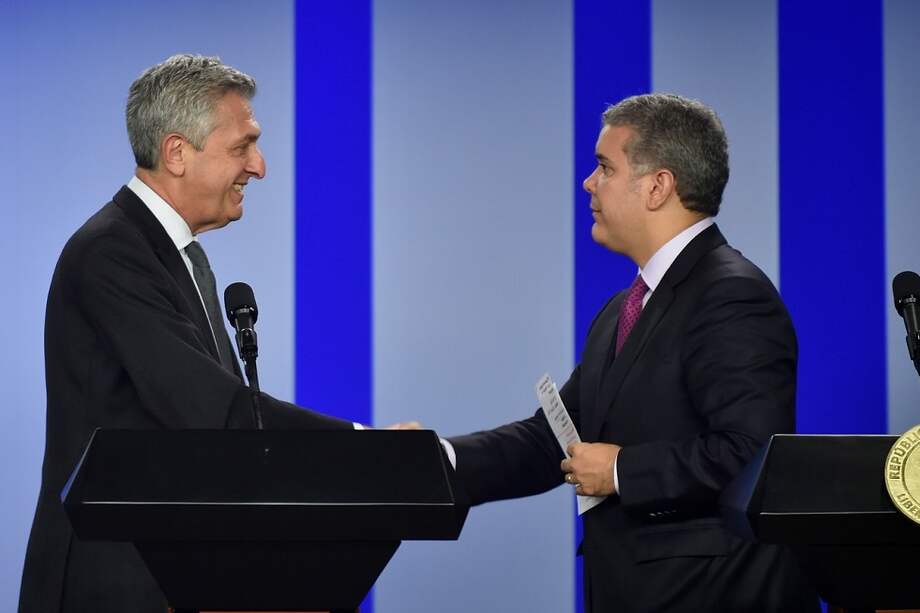 Iván Duque en su reunión con el Alto comisionado de las Naciones Unidas para los refugiados, Filippo Grandi. / Cortesía presidencia