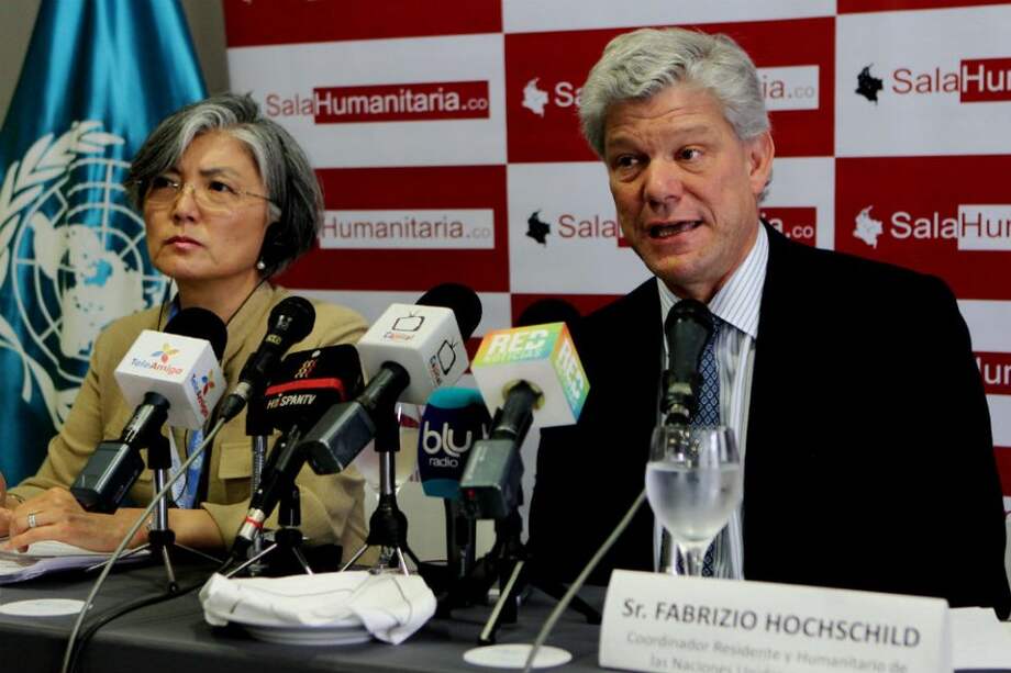 Kyung-Wha Kang, subsecretaria general de Asuntos Humanitarios junto con el coordinador residente de la ONU en Colombia, Fabrizio Hochschild/ Foto: EFE