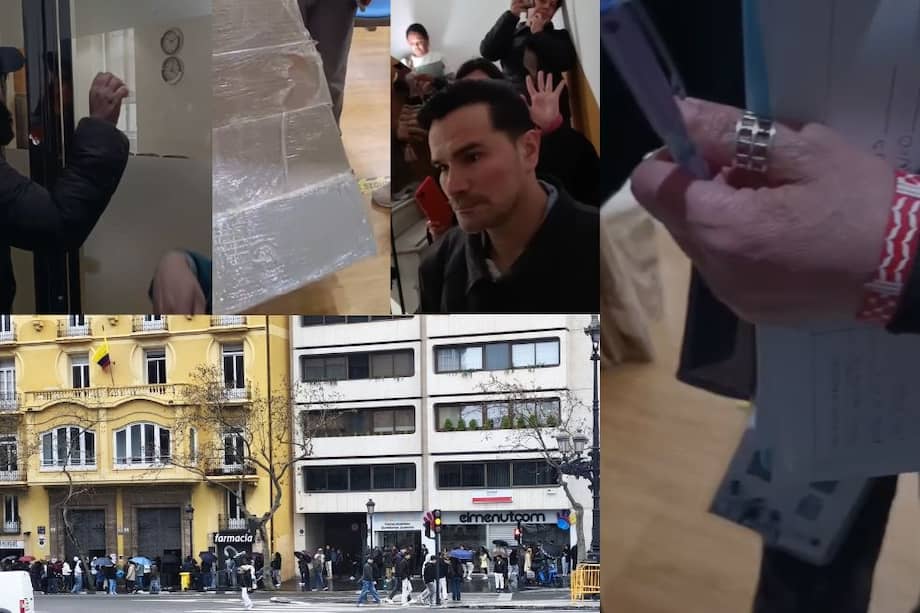 Ciudadanos denunciaron que en el Consulado de Colombia en Valencia, España, únicamente se encontraban habilitadas dos mesas de votación para las elecciones de 2026.