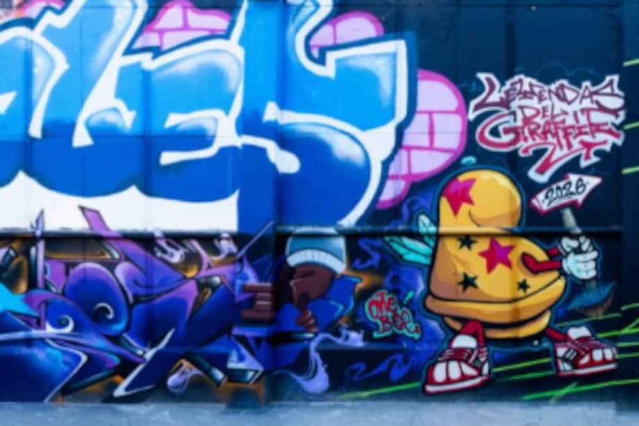 Obra "El legado" de los artistas Bboymksuno Reales Crew. Parte del mural de 350 metros cuadrados en Guayabal, Medellín.