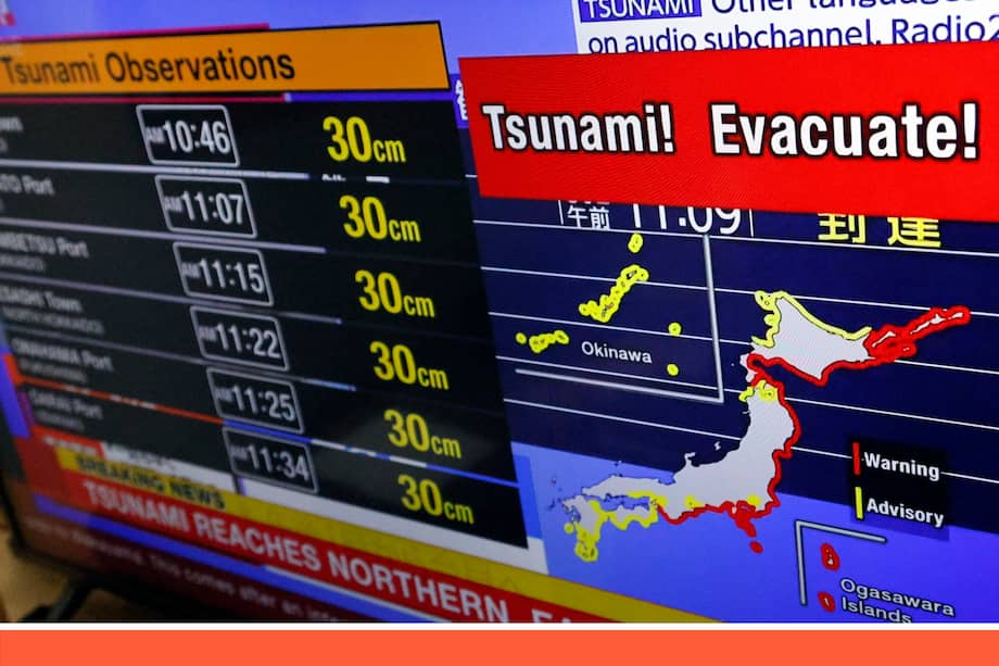 Imagen de referencia sobre una alerta de tsunami en Japón, registrada el 29 de julio de 2025.