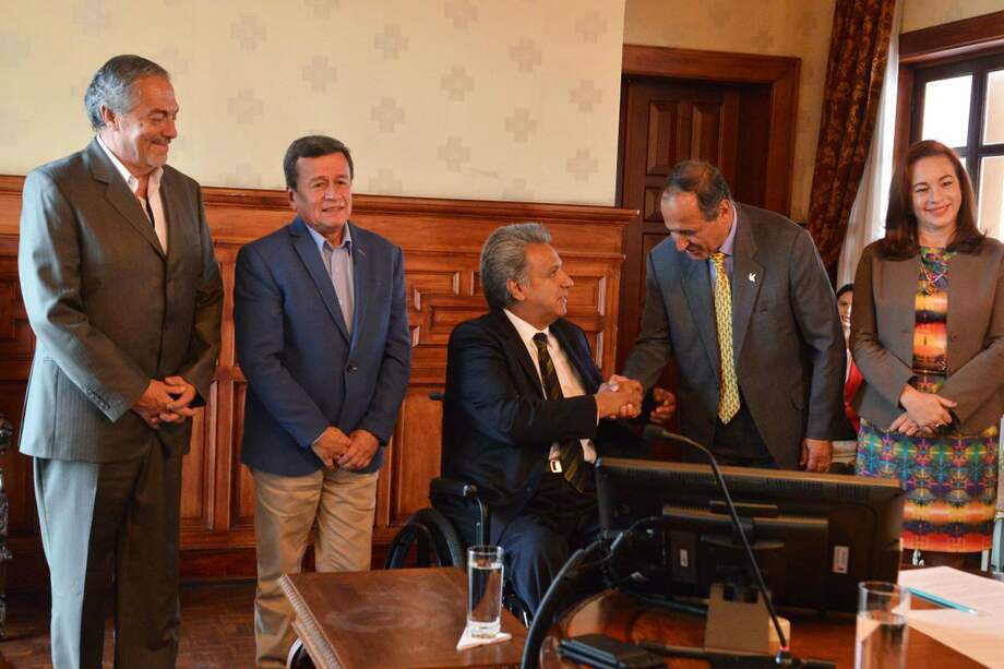 Delegaciones de Gobierno y Eln se reunieron con Lenín Moreno, presidente de Ecuador. / Cortesía