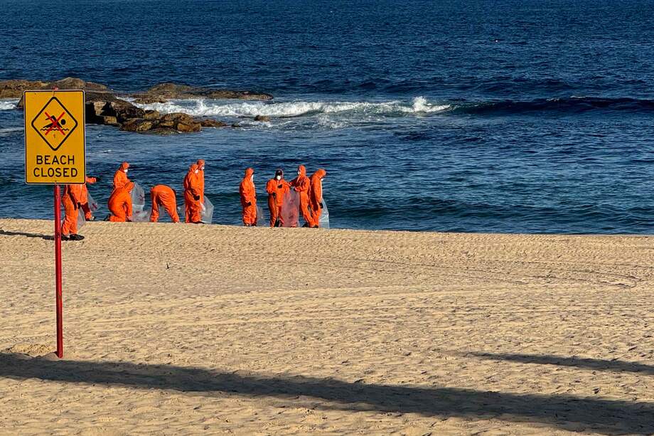 Imagen publicada por las autoridades de Randwick, donde hallaron las bolas negras.