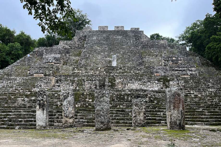 Estructura II de la zona arqueológica de Calakmul, en Campeche.