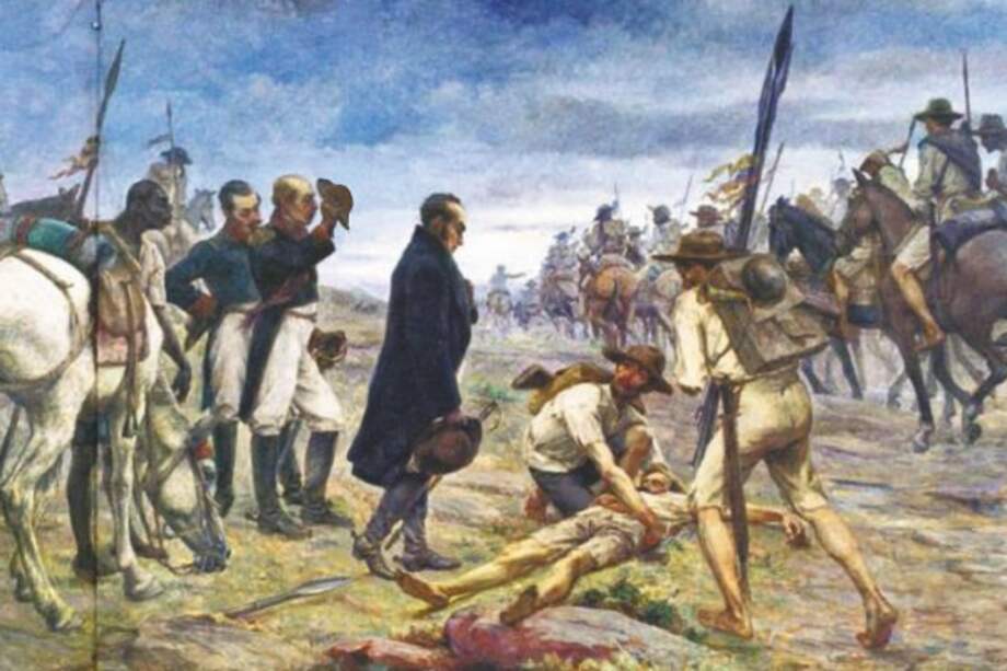 Paso del ejército libertador por el páramo de Pisba”, óleo del maestro Francisco Antonio Cano, 1922. Casa Museo Quinta de Bolívar, Bogotá.
