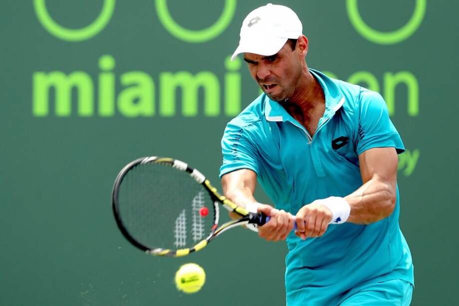 Alejandro Falla, tenista colombiano que este sábado derroto a Ivo Karlovic. Foto: AFP