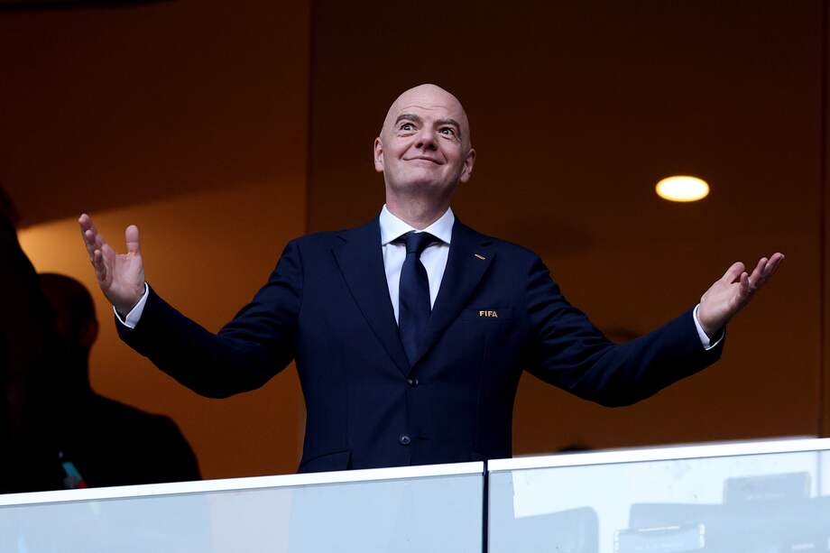 El presidente de la FIFA, Gianni Infantino, durante el partido de la Copa Mundial de la FIFA entre Países Bajos y Marruecos en Guadalupe, México, el 29 de junio. Fotógrafo: Carl Recine/Getty Images South America