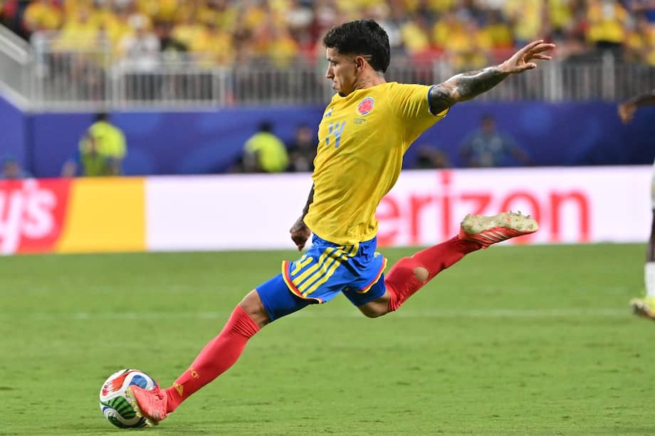 Gustavo Puerta durante el partido contra Ghana en los 16avos de final del Mundial 2026 en el Arrowhead Stadium de Kansas, Estados Unidos.