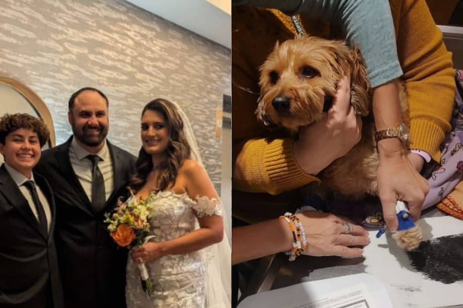 La perrita dejó su huella en el certificado de matrimonio como testigo.