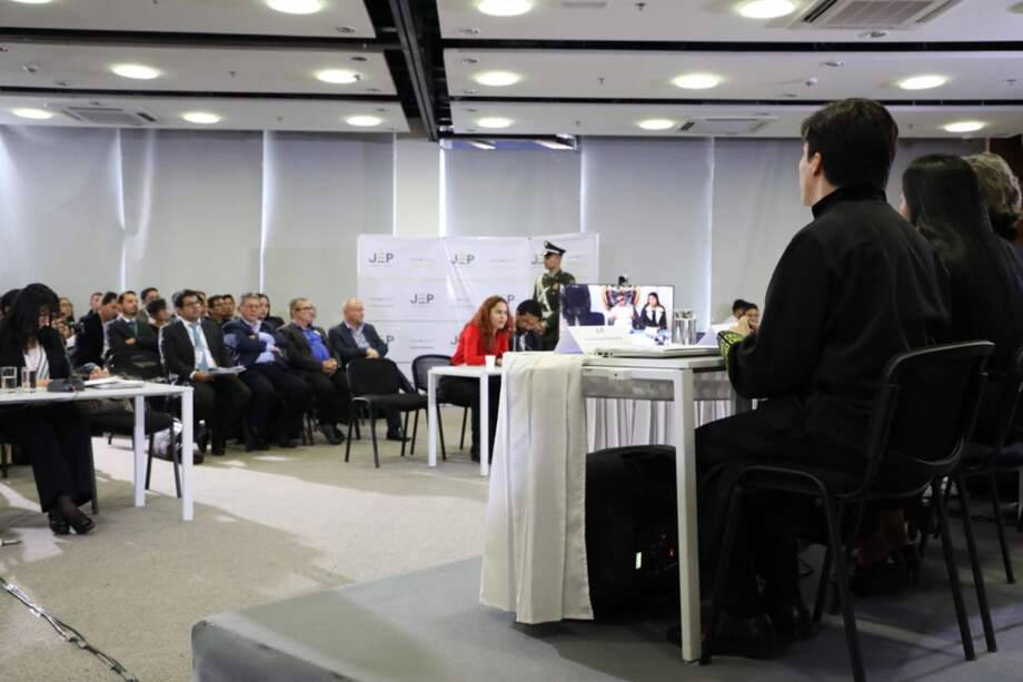 La magistrada Julieta Lemaitre presidió la audiencia. / JEP