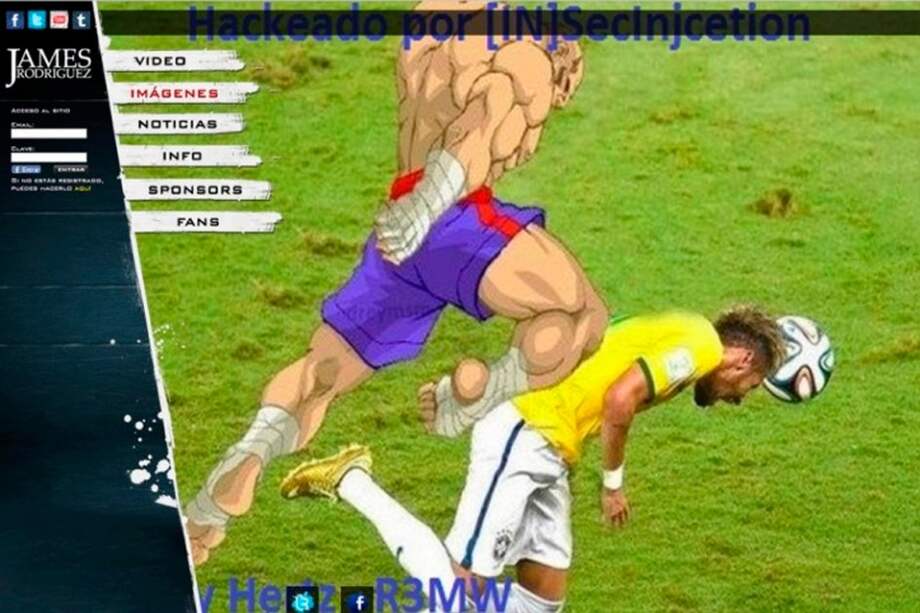 Hackearon la web oficial de James Rodríguez