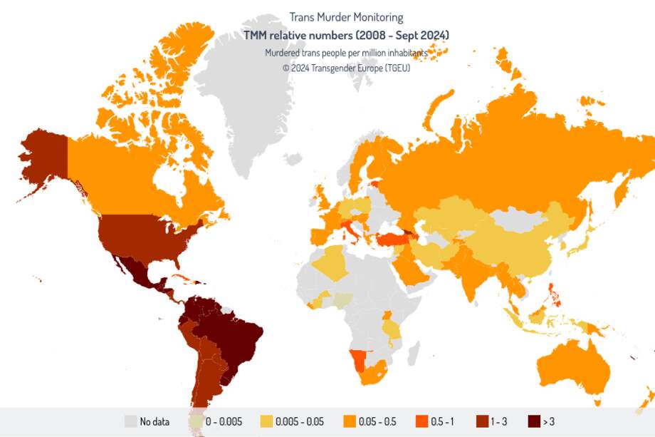 Información recopilada por el Observatorio de Personas Trans Asesinadas (TMM).