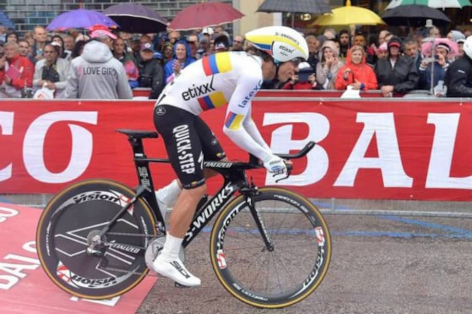 Rigoberto Urán terminó en la posición 17 con un tiempo de 15:36. foto: EFE