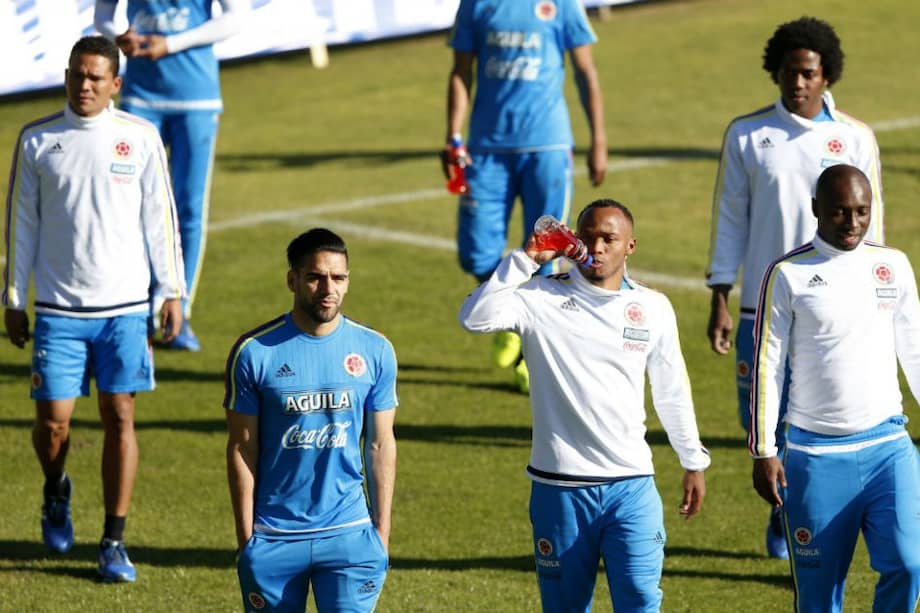 Selección Colombia entrena de cara al partido contra Perú. Foto: AFP