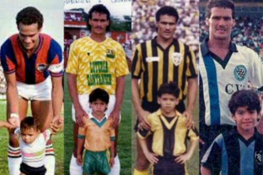 Falcao se acostumbró a salir con su padre a la cancha cuando él era futbolista profesional. / Archivo particular