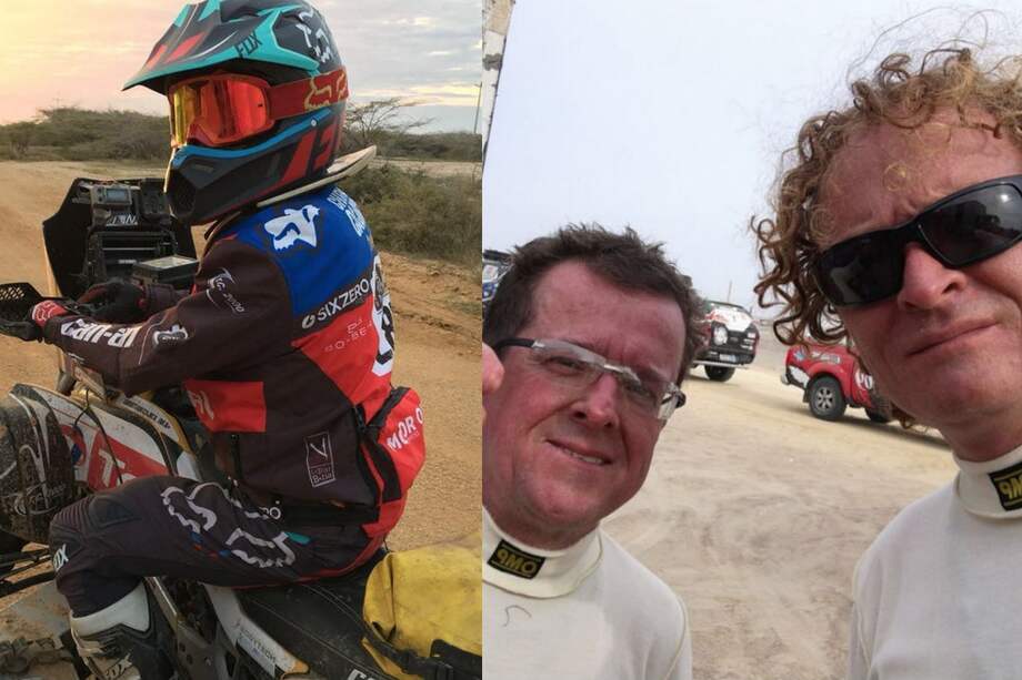 Christian Cajicá (izq) piloto de cuatrimotos. Mauricio Salazar Sierra y Mauricio Salazar Velásquez (der) compiten en autos. / Cortesía