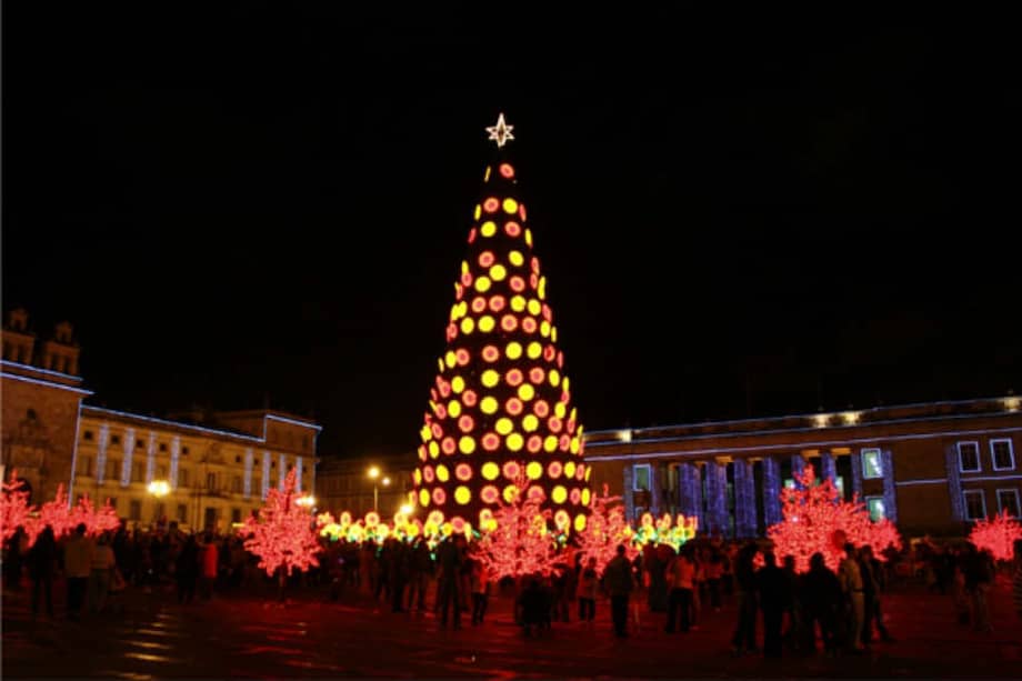 Iluminación navideña en la Plaza de Bolívar