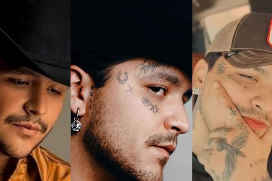 Aquí el antes y el después de Christian Nodal sin y con tatuajes en su cara.