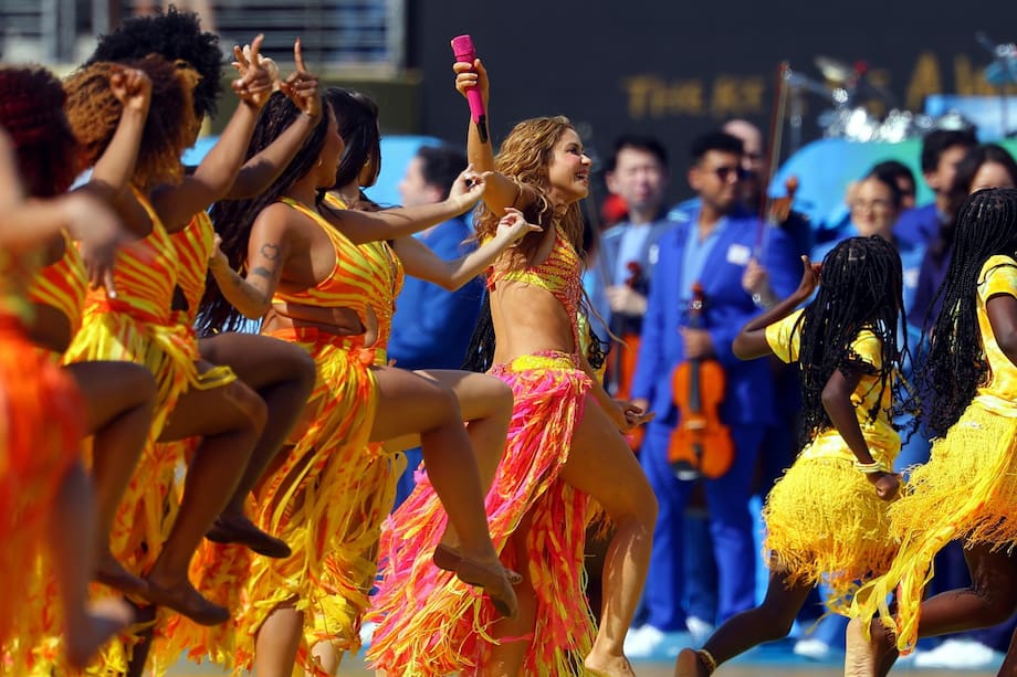 EAST RUTHERFORD (United States), 19/07/2026.- Colombian singer Shakira performs during the halftime show during the FIFA World Cup 2026 final match Spain against Argentina, in New Jersey, USA, 19 July 2026. (España) EFE/EPA/CHRISTOPHER NEUNDORF