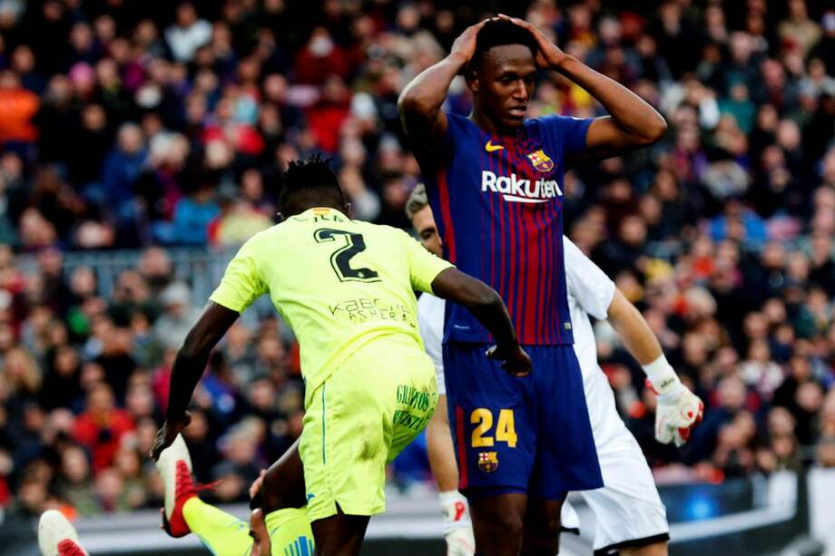 Mina llegó al conjunto blaugrana a principio de año por 11 millones de euros. / EFE