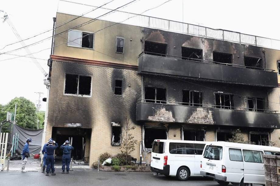 Vista del estado en el que quedó el estudio de animación japonés. / AFP