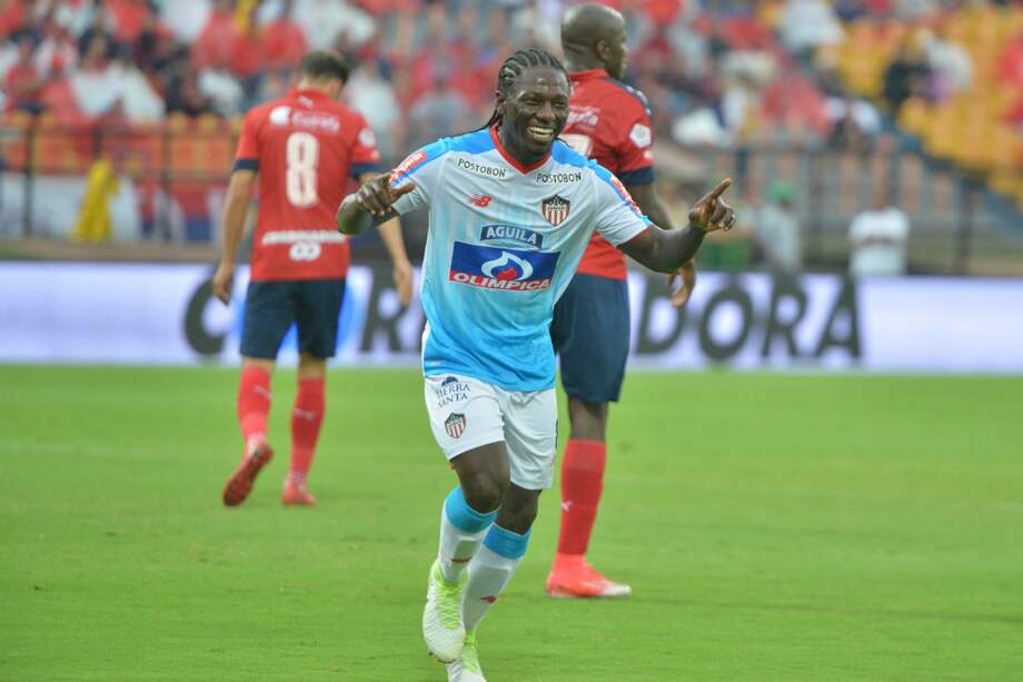 Yimmi Chará celebra el segundo gol del Júnior de Barranquilla. / Luis Benavides