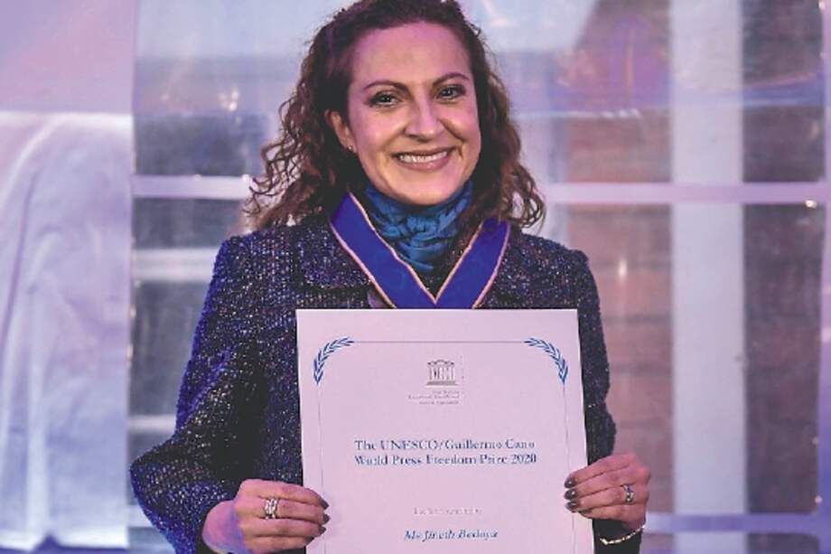 Jineth Bedoya, premio mundial de libertad de prensa UNESCO-Guillermo Cano en 2020.