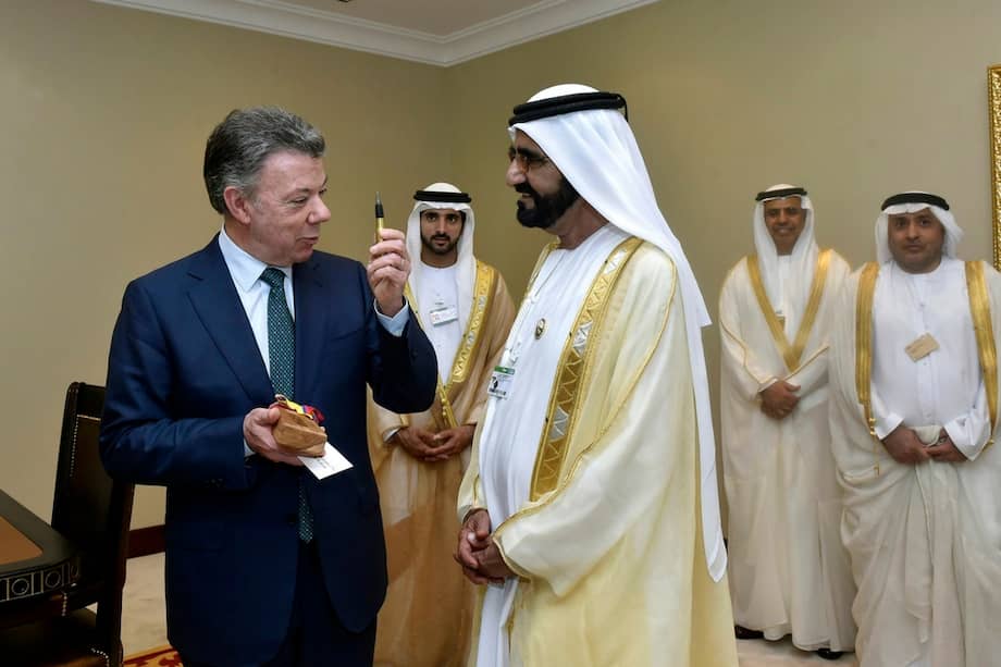 El presidente Juan Manuel Santos visitó Emiratos Árabes para fortalecer los lazos económicos y políticos que existen entre ambos países. / Agencia EFE.