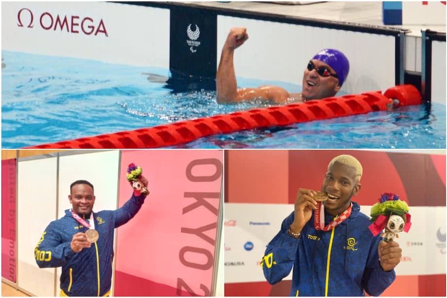 Moisés Fuentes (plata), Fabio Torres (bronce) y Jean Carlos Mina (bronce).
