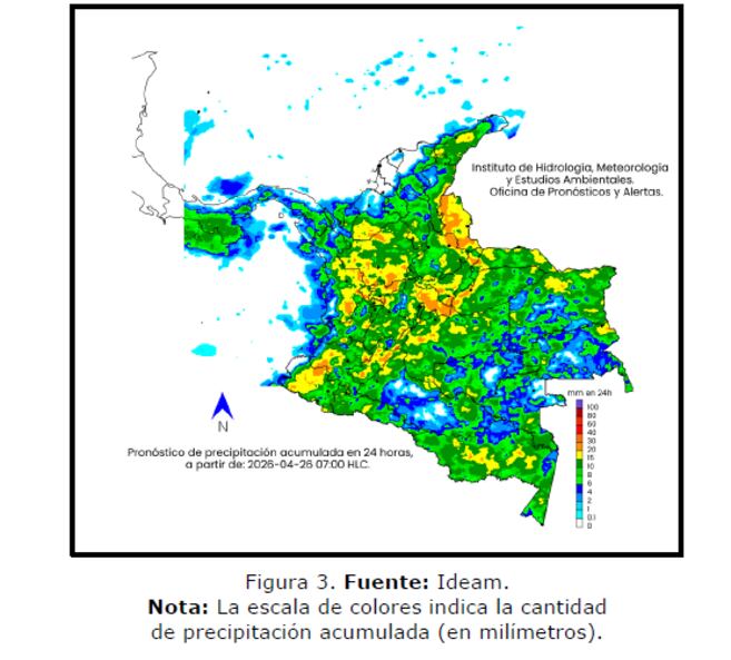 Карта прогноза осадков