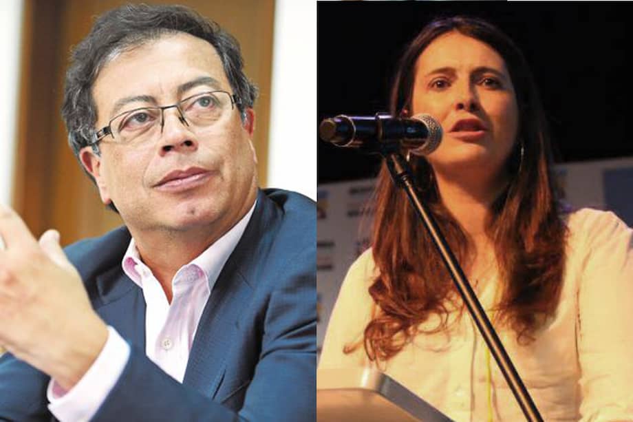 Gustavo Petro, senador de la oposición, y Paloma Valencia, senadora del Centro Democrático.