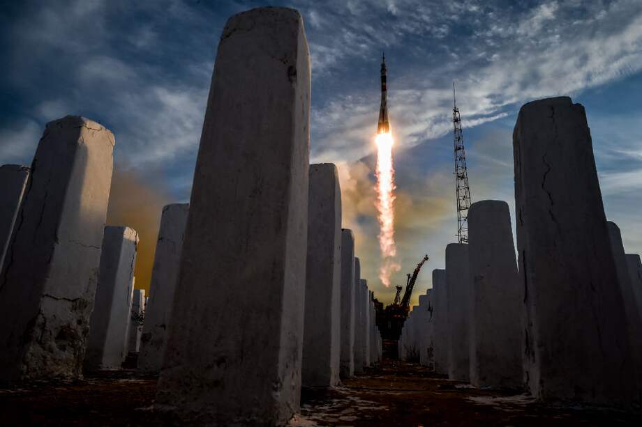 Despegue del cohete Soyuz hacia la Estación Espacial Internacional / AFP
